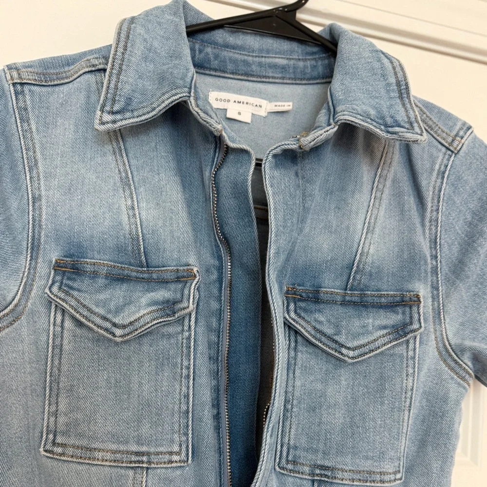 GOOD AMERICAN Denim Fit For Success Jumpsuit size small